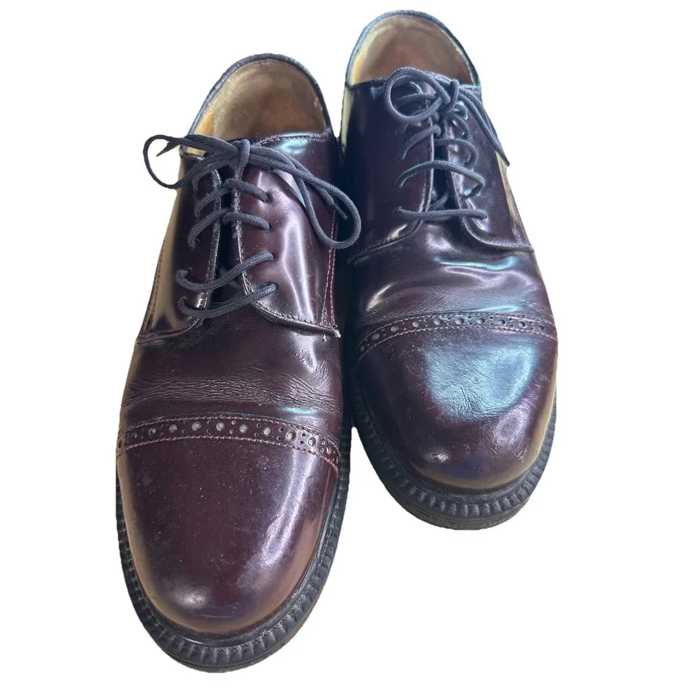Bass Men's Leather Cap Toe Oxford Dress Shoes – Size 9 M – Brown